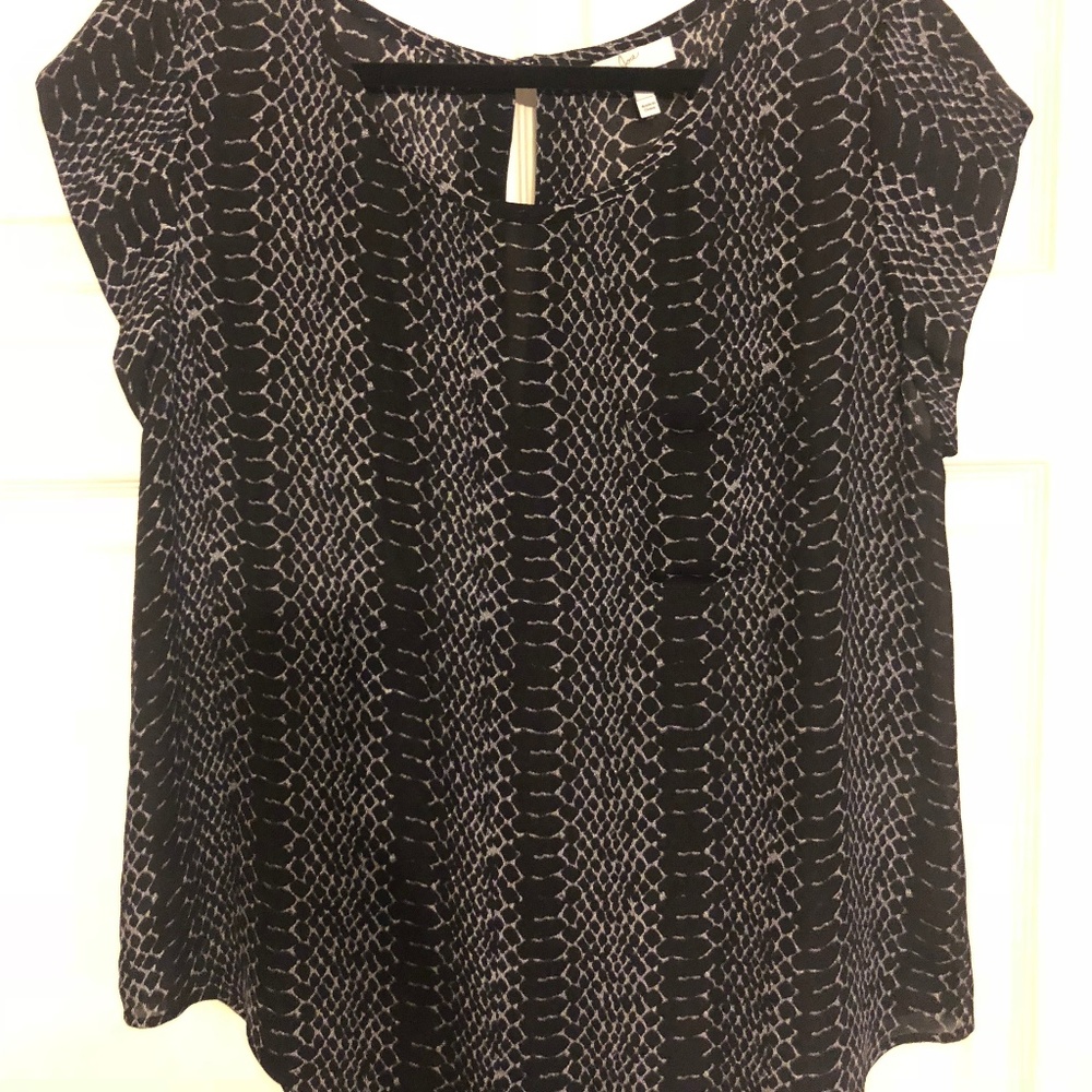 Joie Silk Snakeskin Print Blouse